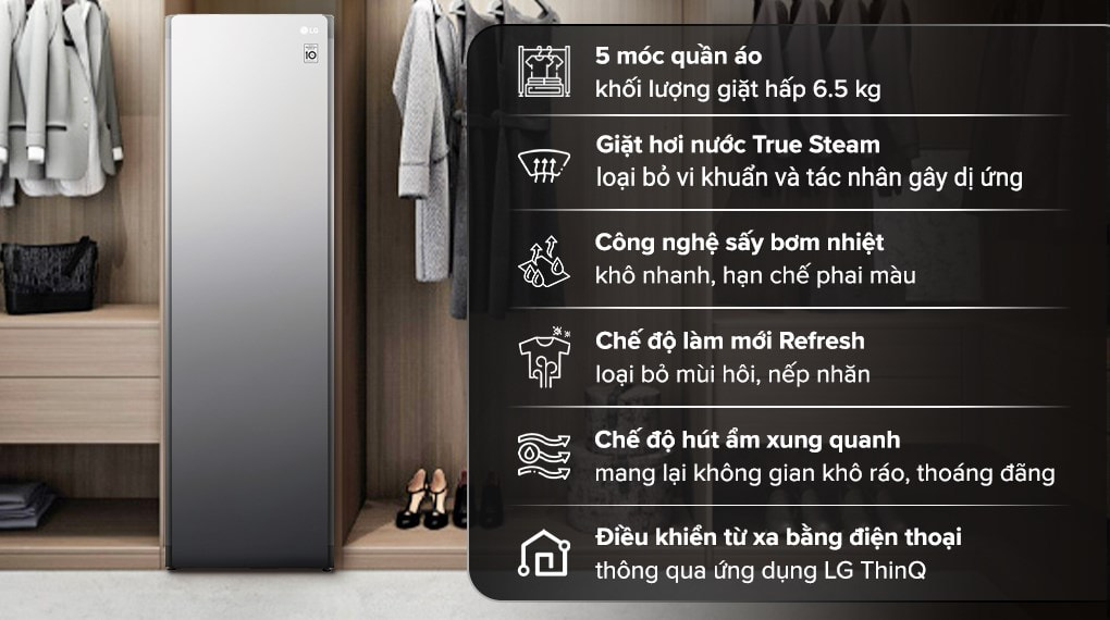 Tại sao lên lựa chọn Tủ chăm sóc quần áo thông minh LG Styler Inverter 5 móc S5MB